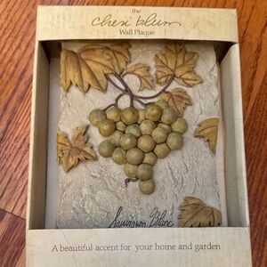 Cheri Blum Wall Plaque with Grapes Design